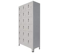 Susany Armadietto a 18 Scomparti in Metallo, Armadietto Archivio in Metallo, Armadietto per Documenti per Ufficio/Studio/Palestra 90x40x180 cm