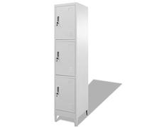 Susany Armadietto a 3 Scomparti con Serrature, Armadietto Archivio, Armadietto per Documenti per Ufficio/Studio/Palestra 38x45x180 cm