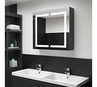 Susany Armadietto Bagno con Specchio e LED, Pensile Contenitore 80x12,2x68 cm