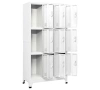 Susany Armadietto Spogliatoio a 6|9 Scomparti in Acciaio Grigio 90x45x180 cm - Armadio Sporco Pulito in Metallo