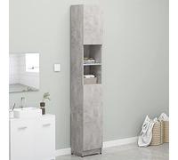 Susany Armadio a Colonna da Bagno, Mobile Alto Moderno, Mobili a Terra, Grigio Cemento 32x25,5x190 cm in Truciolato