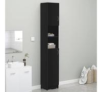 Susany Armadio a Colonna da Bagno, Modern Tower Mobile Alto, Mobili a Terra, Nero 32x25,5x190 cm in Truciolato