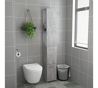 Susany Armadio da Bagno, Mobile Alto Colonna Bagno Grigio Cemento 25x25x170 cm in Truciolato