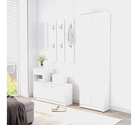 Susany Armadio per Ingresso Armadio Camera da Letto 2 Ante, Mobile Moderno Bianco 55x25x189 cm in Truciolato