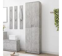 Susany Armadio per Ingresso Armadio Camera da Letto 2 Ante, Mobile Moderno Grigio Cemento 55x25x189 cm in Truciolato