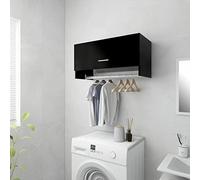 Susany Armadio Sospeso in Truciolato, Mobile Pensile da Bagno, Armadietto da Parete per Il Cucina, per Bagno, Cucina o Zona Lavanderia, Nero 70x32,5x35 cm