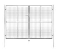 Susany Cancello da Giardino in Acciaio zincato 306x175 cm Argento-Home