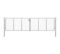 Susany Cancello da Giardino in Acciaio zincato 415x100 cm Argento-Home