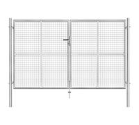 Susany Cancello per Giardino in Acciaio Zincato, Cancello Pedonale per Recinzione Singolo/Doppio,Cancello per Recinzione Singolo,Cancello da Giardino in Acciaio,Cancello da Esterno 306x200 cm Argento