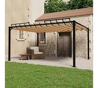 Susany Pergolato a Lamelle, Pergola da Giardino Gazebo da Giardino 3x4m, Idrorepellente e Antimacchia, per Giardino, Patio, Zona Piscina Grigio Talpa Tessuto e Alluminio