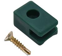Susany Set di 100 supporti per recinzioni da giardino, con vite di fissaggio, in plastica resistente alle intemperie, adatti per fili di tensione con un diametro fino a 4 mm, verde