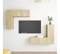 Susany Set Mobile TV 4 Pz, Mobili Porta TV a Parete, Parete Attrezzata da Soggiorno, Rovere Sonoma in Truciolato