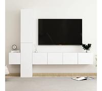 Susany Set Mobile TV 5 Pezzi, Mobili Porta TV a Parete, Attrezzata da Soggiorno, Bianco in Truciolato