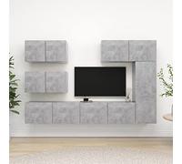 Susany Set Mobile TV 6 Pz, Mobili Porta TV a Parete, Attrezzata da Soggiorno, Grigio Cemento in Truciolato