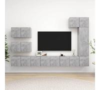 Susany Set Mobile TV 8 pz, Set di Mobili Porta TV, Mobile TV a Parete, Parete Attrezzata da Soggiorno Mobile TV Porta Parete da Soggiorno, Grigio Cemento in Truciolato