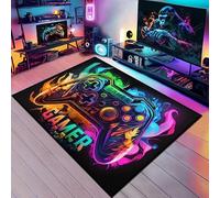 Suserritbcho Tappeto Con Controller Di Gioco 120 x 160 cm, Tappeto Antiscivolo Con Decorazioni Graffiti, Per Gamer E Adolescenti, Ideale Per Camera Da Letto, Soggiorno, O Stanza Dei Giochi (E)