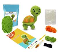 SusggO Kit Amigurumi Kit Uncinetto Principianti Completo Crochet - Gomitoli di Strofinaccio Filo per Maglia per Crochet - Video Tutorial Passo dopo Passo - Kit Crochet DIY (ZOE LA TARTARUGA)