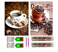 SusggO Kit completo per pittura a diamante, 2 pezzi, 30 x 40 cm, Diamond Painting accessori fai da te 5D, quadro punto croce ricamato, fai da te, decorazione casa da parete (CAFE)