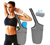 SusggO Pack - Borsa Yoga per tappetino e asciugamano freddo raffreddamento, borsa yoga donna per materassino asciugamano palestra asciugamano microfibra borsa yoga tappetino yoga accessori pilates