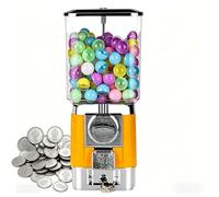 Sushangmao Macchina per Caramelle, Distributore di Gomme per Bambini, Personalizzabile per Una Taglia 25-35 Mm / 1-1,38 Pollici, Include 100 Palline E 50 Gettoni per Casa O Negozi di Giochi Yellow