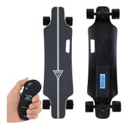 Sushangmao Skateboard Elettrico Longboard/Skateboard Elettrico con Telecomando LCD Migliorato, 4 Impostazioni di Marcia, velocità Massima 15-30 Km/H, Design con Maniglia di Trasporto Facile 15km