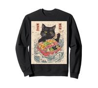 Sushi Anime Giappone Cat Chef Giapponese Onda Amante Felpa