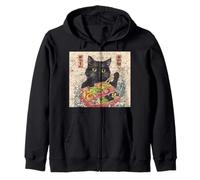 Sushi Anime Giappone Cat Chef Giapponese Onda Amante Felpa con Cappuccio