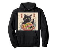 Sushi Anime Giappone Cat Chef Giapponese Onda Amante Felpa con Cappuccio