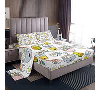 Sushi Biancheria Da Letto Lenzuolo Con Angoli Stile Giapponese Lenzuolo Set Carino Cartoon Sushi Lenzuola Lenzuola Cucina Giapponese Letto Copertura Camera Da Letto 4 Pz Biancheria Da