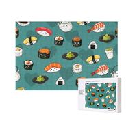 Sushi carino,Puzzle in legno da 300 pezzi per famiglie, per adulti e adolescenti, decorazioni per la casa