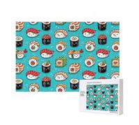 Sushi carino,Puzzle in legno da 300 pezzi per famiglie, per adulti e adolescenti, decorazioni per la casa
