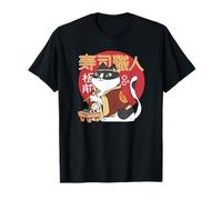 Sushi Cat Chef Giapponese Maglietta