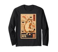 Sushi Cat Kawaii Japanese Maglia a Manica