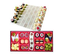 Sushi Chess - Set di Scacchi a Tema Sushi, Gioco di Scacchi Originale Stampato in 3D, Scacchiera con Tappetino da Sushi, Gioco di strategia for Adulti, Pezzi degli Scacchi con Rullo for Sushi