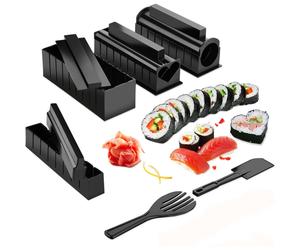 Sushi Crafter's Delight, set completo per la preparazione del sushi con coltello professionale e stampi di varie forme, sicuro per le avvent