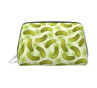 Sushi Dill Pickles PVC Leather Makeup Bag Cosmetic Pouch Travel Organizer Toiletry Clutch, Argento, One Size