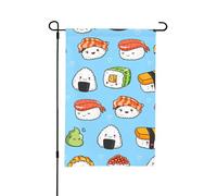 Sushi e sashimi,Bandiera da giardino per esterni e interni, stendardo decorativo bifacciale 30x45 cm