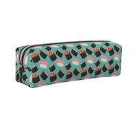 Sushi Food Pattern1 - Astuccio unisex con stampa, per uso quotidiano, ufficio, viaggi, elegante organizer per cancelleria, Argento, One Size, Organizer per borse