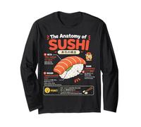 Sushi Giapponese Anatomia Cibo Arte Illustrazione Maglia a Manica
