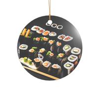 Sushi giapponese con stampa nera per addio al nubilato, ornamento natalizio Mr & Mrs, un regalo unico per il ricordo di nozze