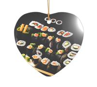 Sushi giapponese con stampa nera per addio al nubilato, ornamento natalizio Mr & Mrs, un regalo unico per il ricordo di nozze