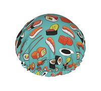 Sushi Kawaii Japan-Style Cuffia Da Doccia Per Donna Con Elastici Cuffia Doccia Per Capelli Riutilizzabile Shower Caps Per Viaggi Spa Casa