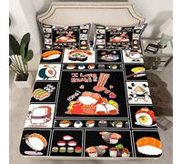 Sushi lenzuolo con angoli stile kawaii sushi set biancheria da letto in set di lenzuola arredamento camera da letto in stile tradizionale 3 pezzi matrimoniale