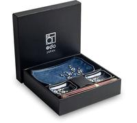 SUSHI PIATTI | SET DI PIATTI PER SUSHI | in Fine Porcellana | 6 Pezzi per 2 Persone | Autentico Giapponese | 2 Piatti per Sushi, 2 Ciotole per Salse e 2 Bacchette | In Confezione Regalo | (Hana Blue)