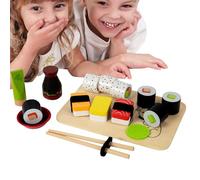 Sushi Play Food Set - Cucina in legno, giocattolo da cucina fatto a mano | cibo da gioco realistico con , strumenti di apprendimento per bambini ragazzi ragazze in sala giochi, aula