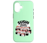 Sushi prima delle preoccupazioni Cibo Kawaii Custodia per iPhone 16