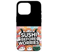 Sushi prima delle preoccupazioni Cibo Kawaii Custodia per iPhone 16 Pro