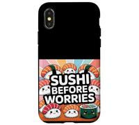 Sushi prima delle preoccupazioni Cibo Kawaii Custodia per iPhone X/XS
