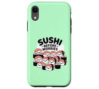 Sushi prima delle preoccupazioni Cibo Kawaii Custodia per iPhone XR