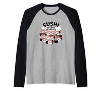 Sushi prima delle preoccupazioni Cibo Kawaii Maglia con Maniche Raglan
